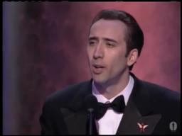 Nicolas Cage winning Best Actor