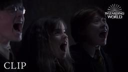 Harry, Ron & Hermione Run Scared of Fluffy
