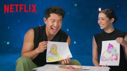 Cristin Milioti, Craig Robinson & Simu Liu in a Color Book Challenge