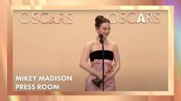 'Anora' Best Actress Press Room Speech | 97th Oscars (2025)[Mikey Madison]