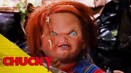 Chucky Gets Put In The Garbage