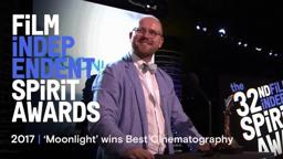 MOONLIGHT wins Best Cinematography at the 2017 Film Independent Spirit Awards