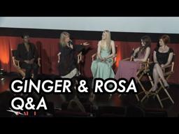 Sally Potter, Elle Fanning, Alice Englert, and Christina Hendricks of GINGER & ROSA at AFI FEST
