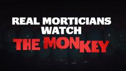Osgood Perkins and Theo James Watch The Monkey with Real Morticians