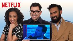 Dan Levy, Ruth Negga, and Himesh Patel React to Scenes from Good Grief