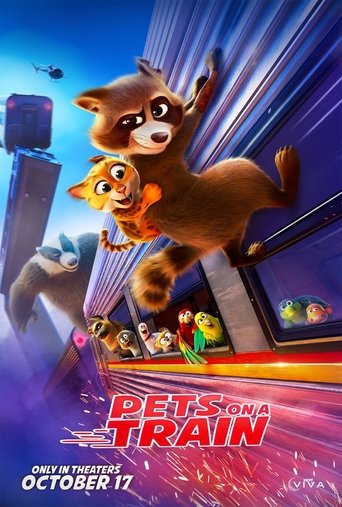 Pets on a Train Poster